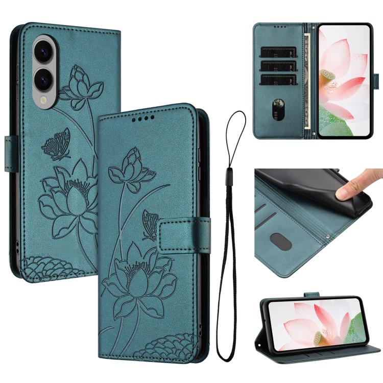 Lotus Embossed Leather Phone Case with Lanyard, For Galaxy S26 FE 5G, For Samsung Galaxy S26+ 5G, For Samsung Galaxy S26 Ultra 5G, For Samsung Galaxy S26 5G, For Samsung Galaxy S25 FE 5G, For Samsung Galaxy S25 Edge 5G, For Samsung Galaxy S25 / S24 5G ...