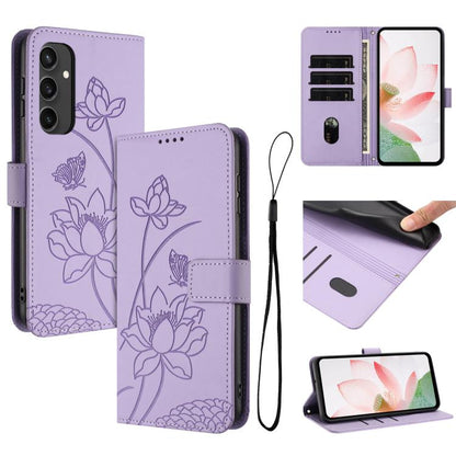 Lotus Embossed Leather Phone Case with Lanyard, For Samsung Galaxy S25 Ultra 5G, For Samsung Galaxy S24 FE 5G, For Samsung Galaxy S24 Ultra 5G, For Samsung Galaxy S23 FE 5G, For Samsung Galaxy S23 Ultra 5G, For Samsung Galaxy S23+ 5G                   ...