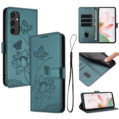Lotus Embossed Leather Phone Case with Lanyard, For Samsung Galaxy S25 Ultra 5G, For Samsung Galaxy S24 FE 5G, For Samsung Galaxy S24 Ultra 5G, For Samsung Galaxy S23 FE 5G, For Samsung Galaxy S23 Ultra 5G, For Samsung Galaxy S23+ 5G                   ...