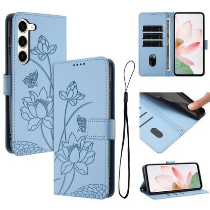 Lotus Embossed Leather Phone Case with Lanyard, For Samsung Galaxy S25 Ultra 5G, For Samsung Galaxy S24 FE 5G, For Samsung Galaxy S24 Ultra 5G, For Samsung Galaxy S23 FE 5G, For Samsung Galaxy S23 Ultra 5G, For Samsung Galaxy S23+ 5G                   ...