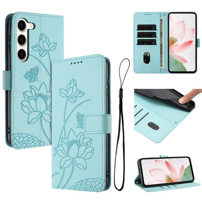 Lotus Embossed Leather Phone Case with Lanyard, For Samsung Galaxy S25 Ultra 5G, For Samsung Galaxy S24 FE 5G, For Samsung Galaxy S24 Ultra 5G, For Samsung Galaxy S23 FE 5G, For Samsung Galaxy S23 Ultra 5G, For Samsung Galaxy S23+ 5G                   ...