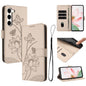 Lotus Embossed Leather Phone Case with Lanyard, For Samsung Galaxy S25 Ultra 5G, For Samsung Galaxy S24 FE 5G, For Samsung Galaxy S24 Ultra 5G, For Samsung Galaxy S23 FE 5G, For Samsung Galaxy S23 Ultra 5G, For Samsung Galaxy S23+ 5G                   ...