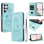 Lotus Embossed Leather Phone Case with Lanyard, For Samsung Galaxy S22 Ultra 5G, For Samsung Galaxy S22+ 5G, For Samsung Galaxy S22 5G, For Samsung Galaxy S21 FE 5G, For Samsung Galaxy S21 5G, For Samsung Galaxy S21+ 5G, For Samsung Galaxy S21 Ultra 5G