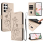 Lotus Embossed Leather Phone Case with Lanyard, For Samsung Galaxy S22 Ultra 5G, For Samsung Galaxy S22+ 5G, For Samsung Galaxy S22 5G, For Samsung Galaxy S21 FE 5G, For Samsung Galaxy S21 5G, For Samsung Galaxy S21+ 5G, For Samsung Galaxy S21 Ultra 5G