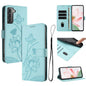 Lotus Embossed Leather Phone Case with Lanyard, For Samsung Galaxy S22 Ultra 5G, For Samsung Galaxy S22+ 5G, For Samsung Galaxy S22 5G, For Samsung Galaxy S21 FE 5G, For Samsung Galaxy S21 5G, For Samsung Galaxy S21+ 5G, For Samsung Galaxy S21 Ultra 5G