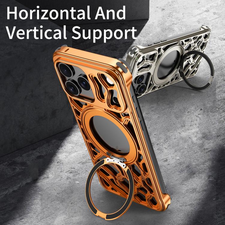 Yunyan Series Alloy Rotating Holder MagSafe Half Frame Phone Case