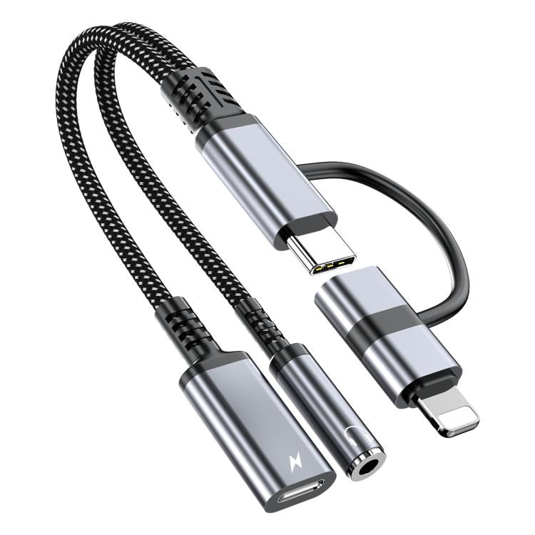 4 in 1 USB-C / Type-C, 8 Pin to USB-C / Type-C, 3.5mm Audio Cable Adapter