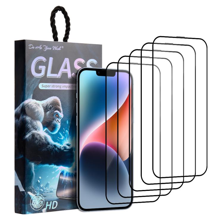 5pcs / Pack Do As You Wish Silk Screen Printed HD Tempered Glass Film