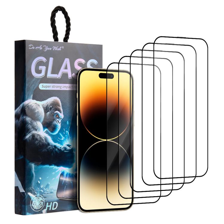 5pcs / Pack Do As You Wish Silk Screen Printed HD Tempered Glass Film