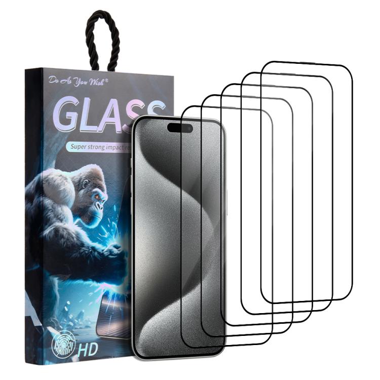 5pcs / Pack Do As You Wish Silk Screen Printed HD Tempered Glass Film