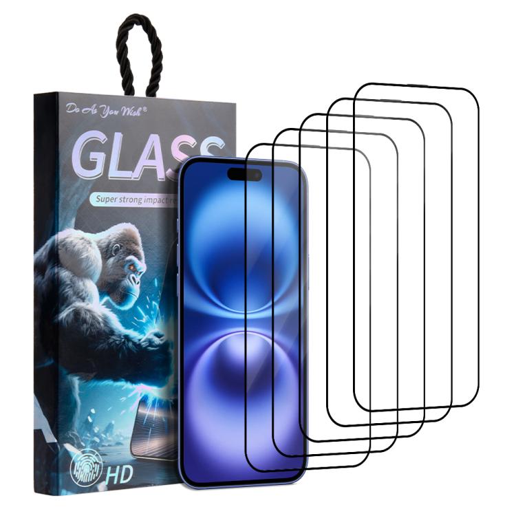 5pcs / Pack Do As You Wish Silk Screen Printed HD Tempered Glass Film