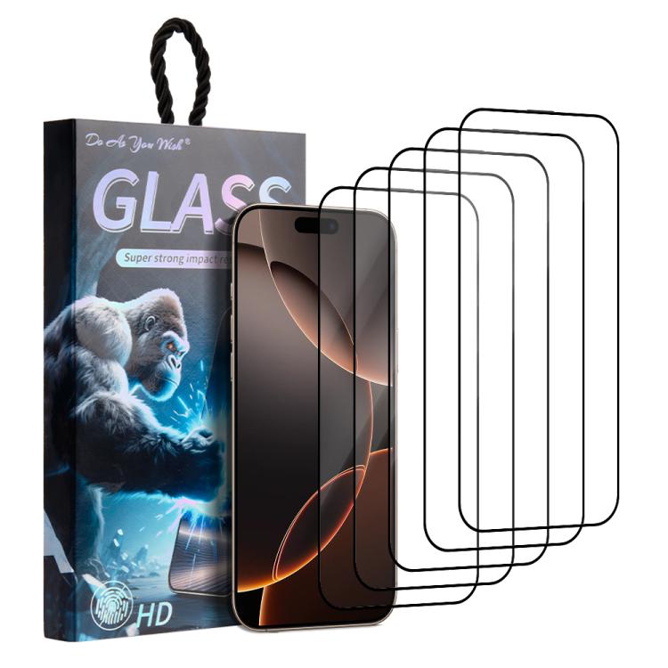 5pcs / Pack Do As You Wish Silk Screen Printed HD Tempered Glass Film
