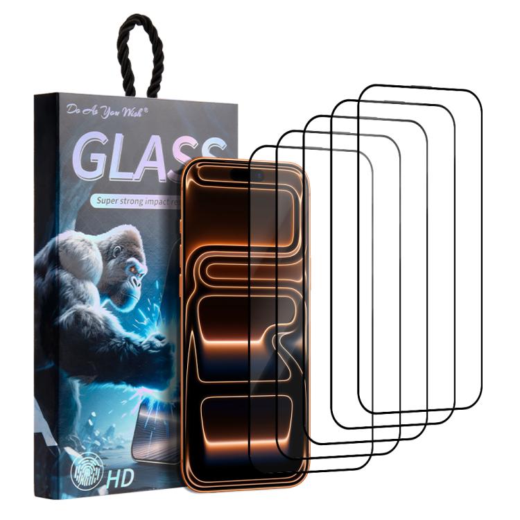 5pcs / Pack Do As You Wish Silk Screen Printed HD Tempered Glass Film