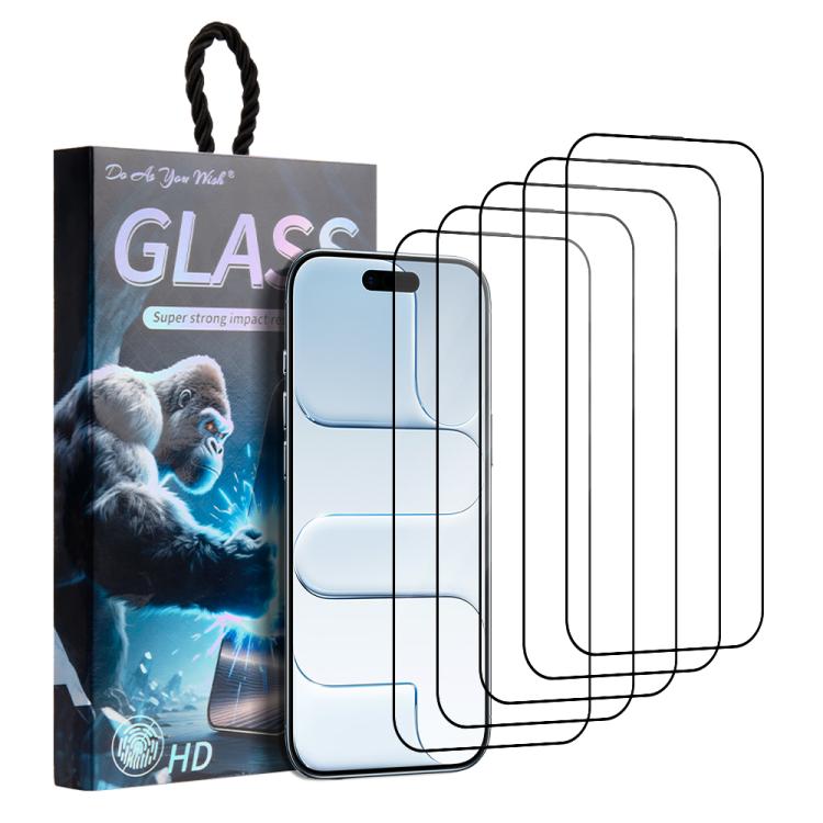 5pcs / Pack Do As You Wish Silk Screen Printed HD Tempered Glass Film