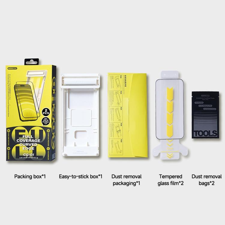 2pcs / Pack REMAX Hot Bending 3D Full Glue HD Tempered Glass Film