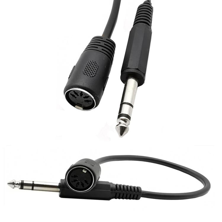 6.35mm Audio Plug to MIDI 5 Pin Audio Adapter Cable, Length: 0.3m