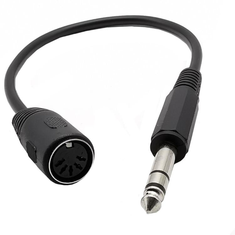 6.35mm Audio Plug to MIDI 5 Pin Audio Adapter Cable, Length: 0.3m