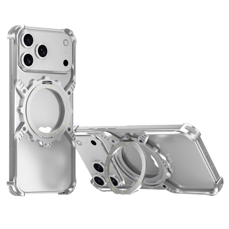 Mechanical Gear MagSafe Holder Borderless Metal Phone Case