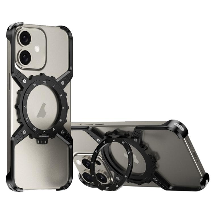 Mechanical Gear MagSafe Holder Borderless Metal Phone Case