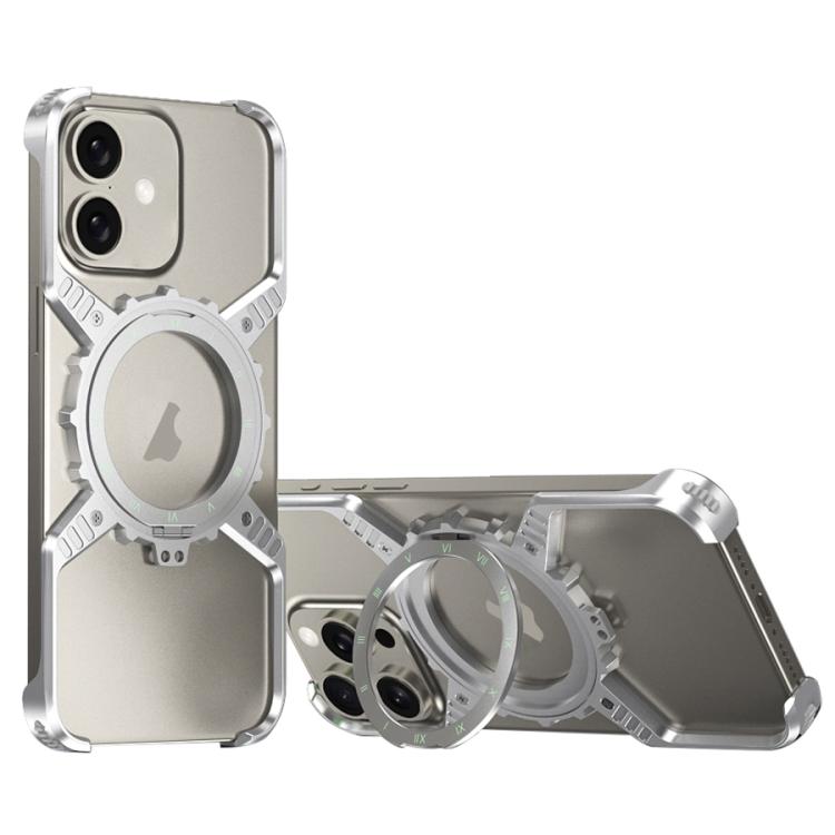 Mechanical Gear MagSafe Holder Borderless Metal Phone Case