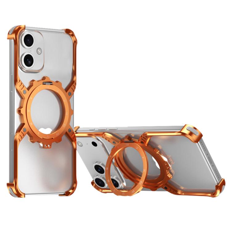 Mechanical Gear MagSafe Holder Borderless Metal Phone Case