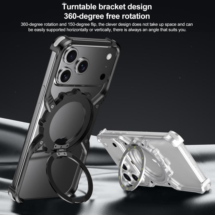 Mechanical Gear MagSafe Holder Borderless Metal Phone Case