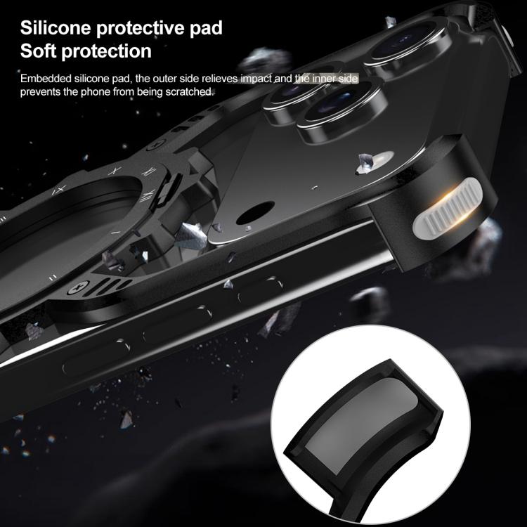 Mechanical Gear MagSafe Holder Borderless Metal Phone Case