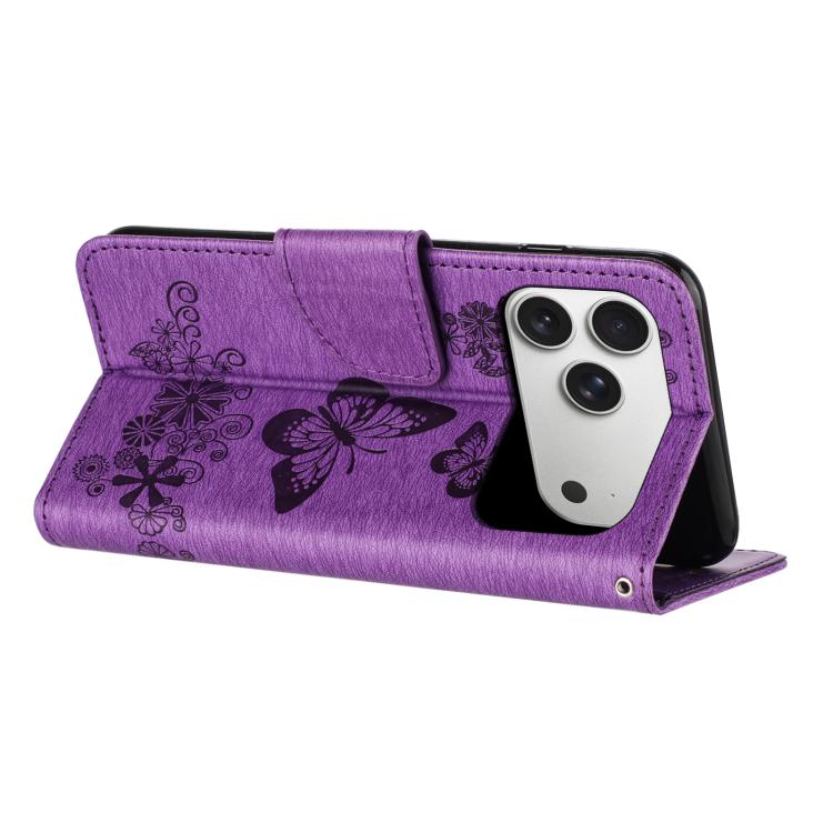 Butterfly Embossed Flip Leather Phone Case