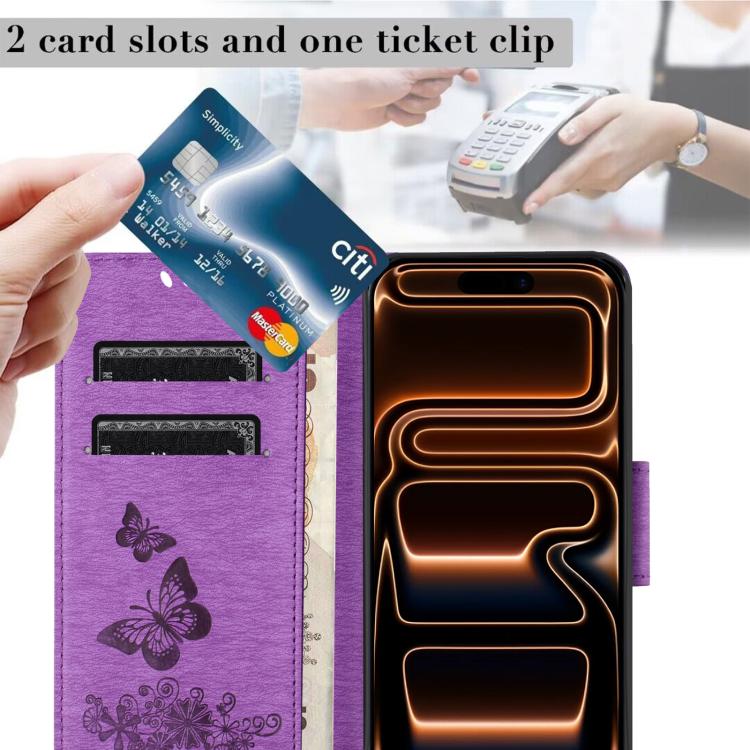 Butterfly Embossed Flip Leather Phone Case