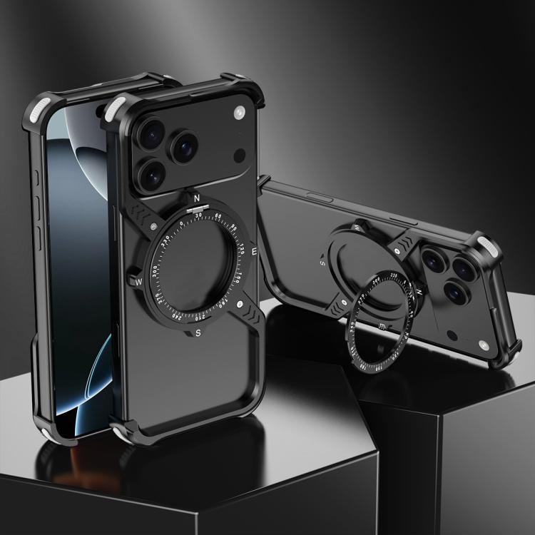 S Shaped 360 Holder Airbag Frameless MagSafe Metal Phone Case