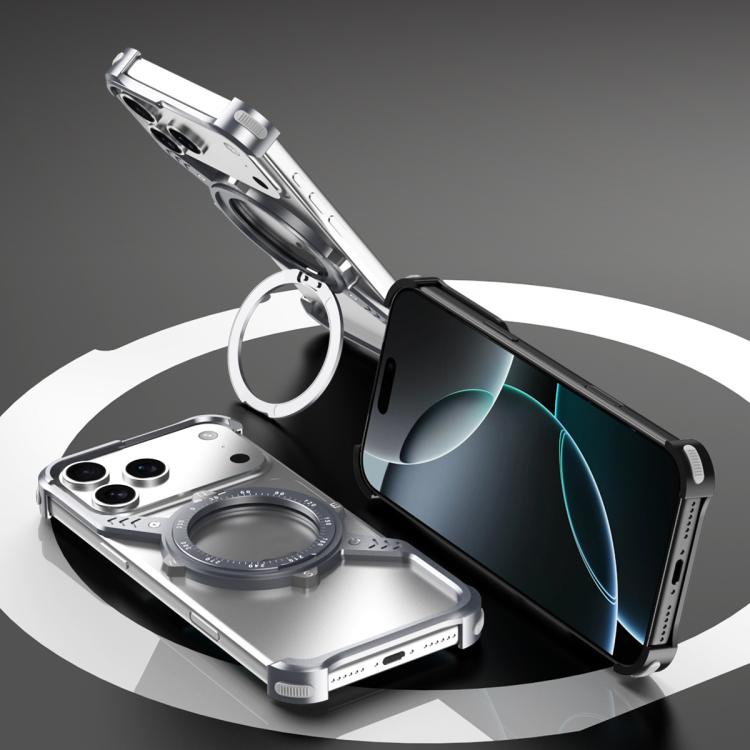 S Shaped 360 Holder Airbag Frameless MagSafe Metal Phone Case