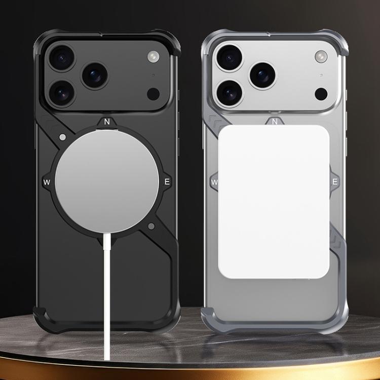 S Shaped 360 Holder Airbag Frameless MagSafe Metal Phone Case