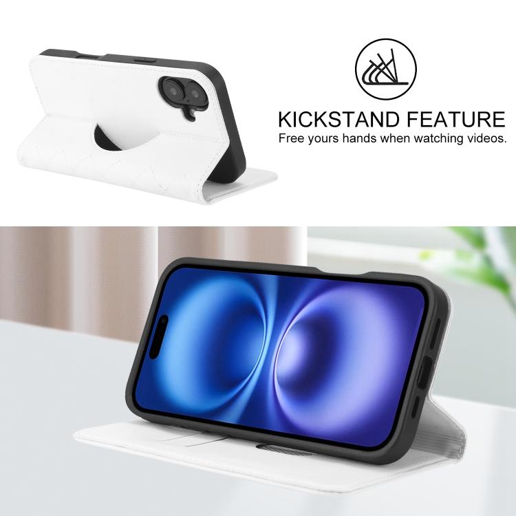 Rhombic MagSafe RFID Anti-Theft Wallet Leather Phone Case