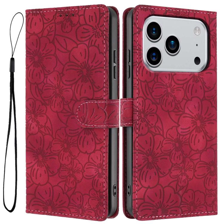 Cherry Blossoms Embossed Leather Phone Case