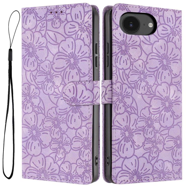 Cherry Blossoms Embossed Leather Phone Case