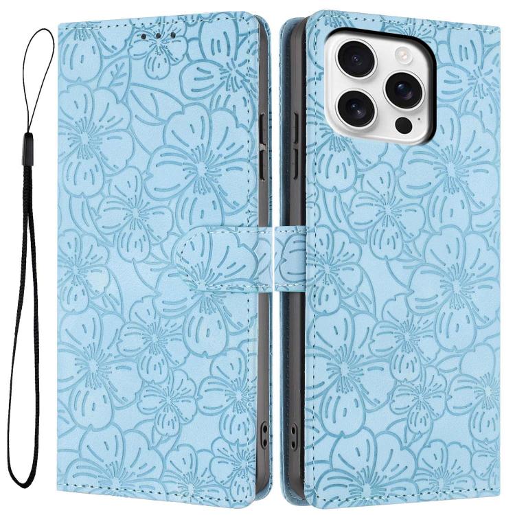 Cherry Blossoms Embossed Leather Phone Case