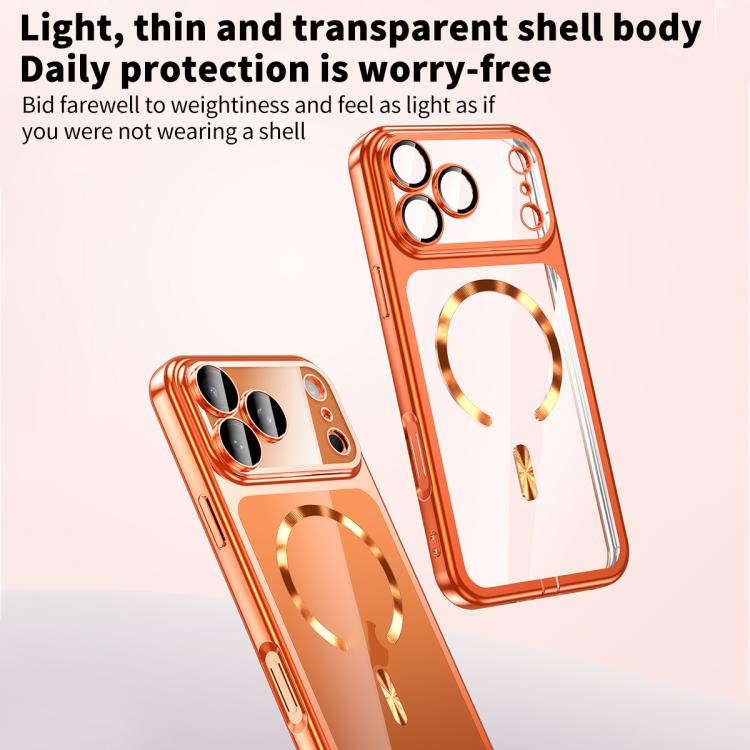 Plating Paint TPU MagSafe Phone Case with Dust Plug & Lens Film