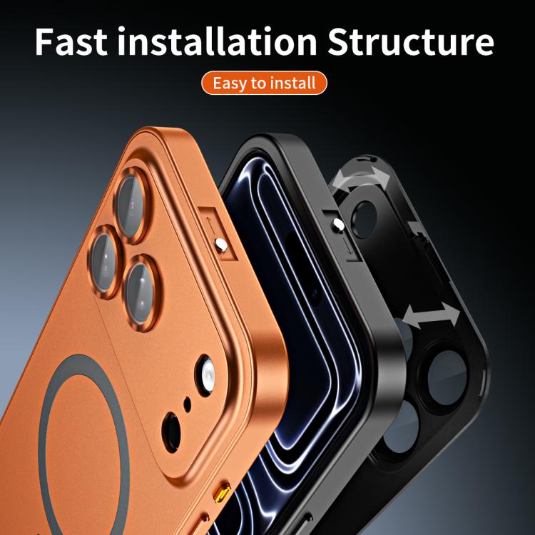 Spring Buckle MagSafe Magnetic Metal Phone Case