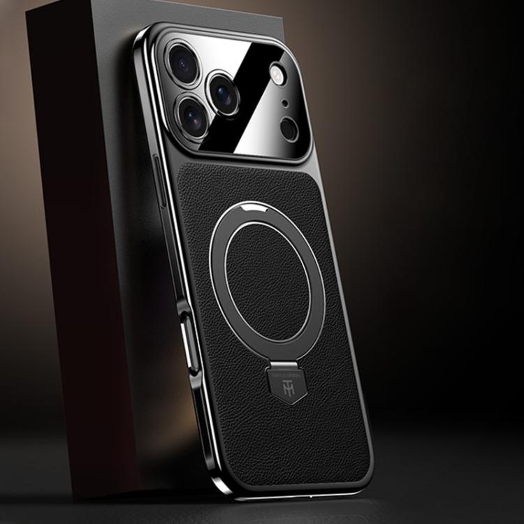 Plain Leather MagSafe Holder Phone Case