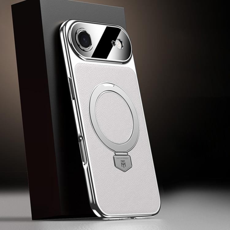 Plain Leather MagSafe Holder Phone Case