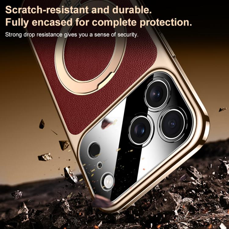 Plain Leather MagSafe Holder Phone Case