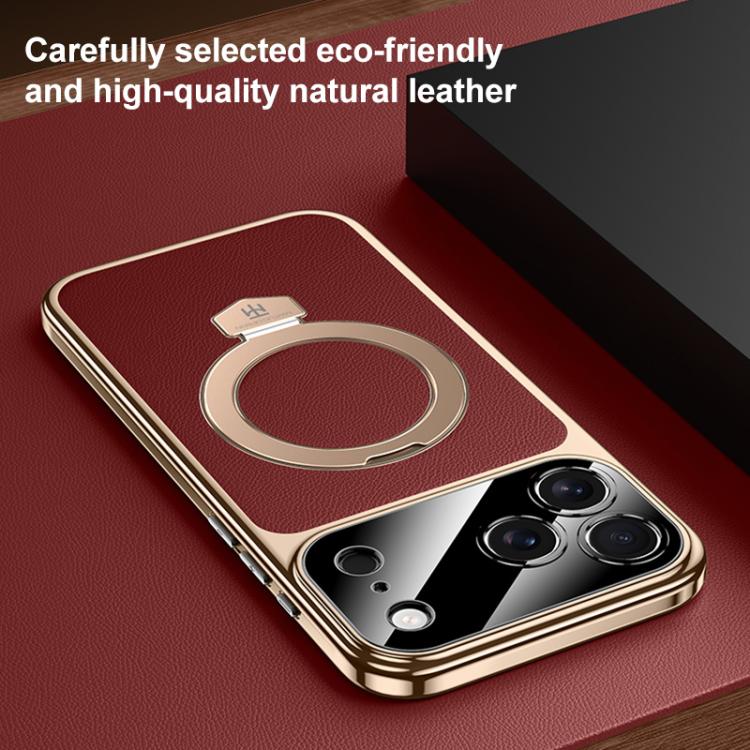 Plain Leather MagSafe Holder Phone Case