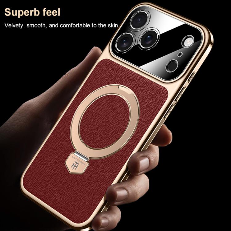 Plain Leather MagSafe Holder Phone Case