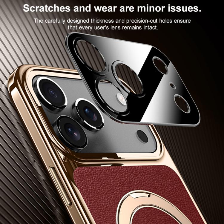 Plain Leather MagSafe Holder Phone Case