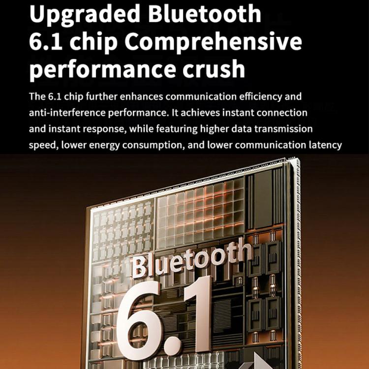 Q108 Digital Display Open Ear Clip Bluetooth 6.1 Wireless Earphones