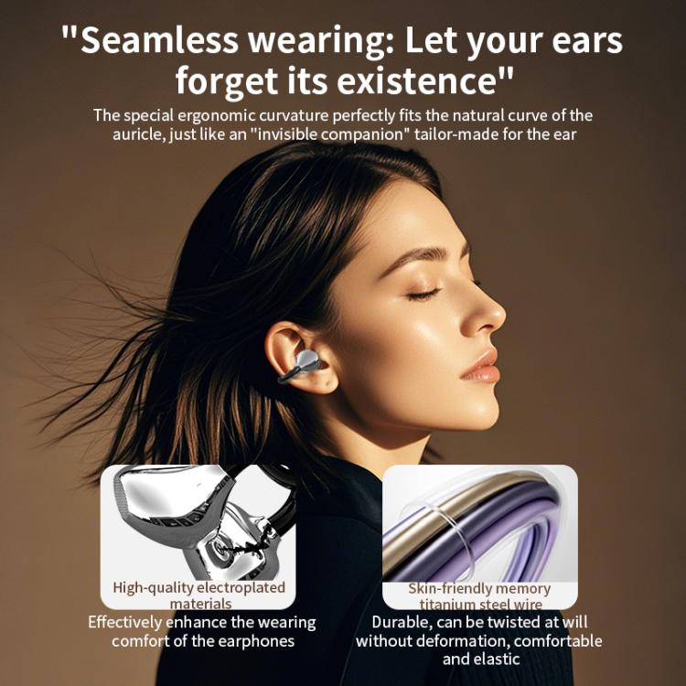 Q108 Digital Display Open Ear Clip Bluetooth 6.1 Wireless Earphones