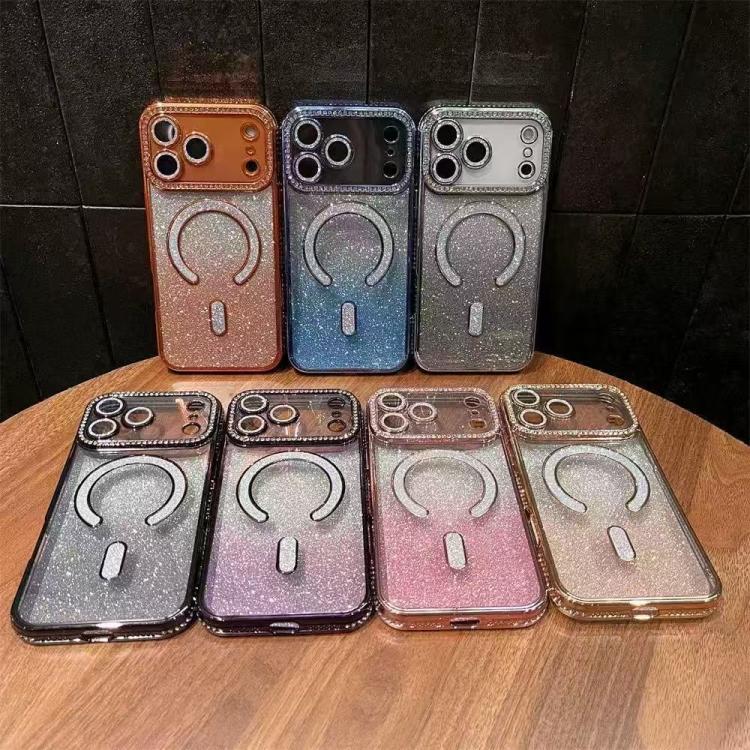 Diamond Gradient Glitter Plated MagSafe Phone Case
