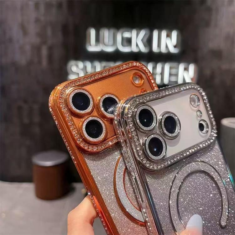 Diamond Gradient Glitter Plated MagSafe Phone Case