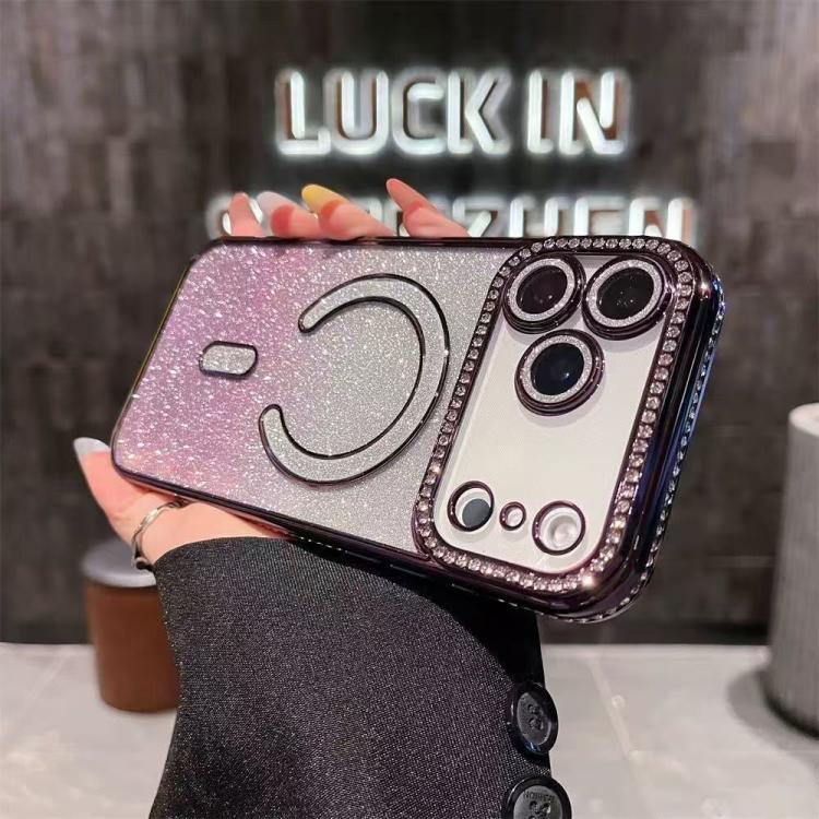 Diamond Gradient Glitter Plated MagSafe Phone Case