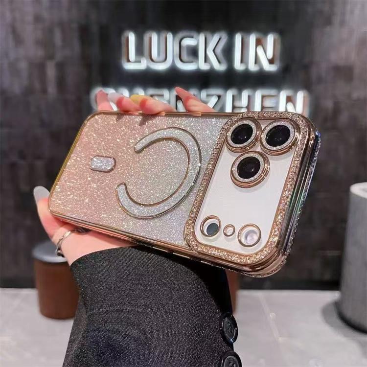 Diamond Gradient Glitter Plated MagSafe Phone Case